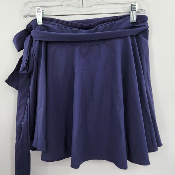 HALARA Women's Breezeful High Waist Navy Faux Wrap Micro Mini Skirt Large NWT - Picture 7 of 9